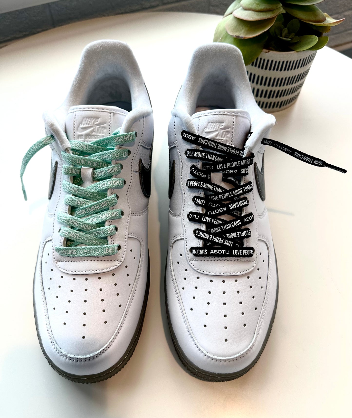 "LOVE PEOPLE MORE THAN CARS" Custom Shoe Laces