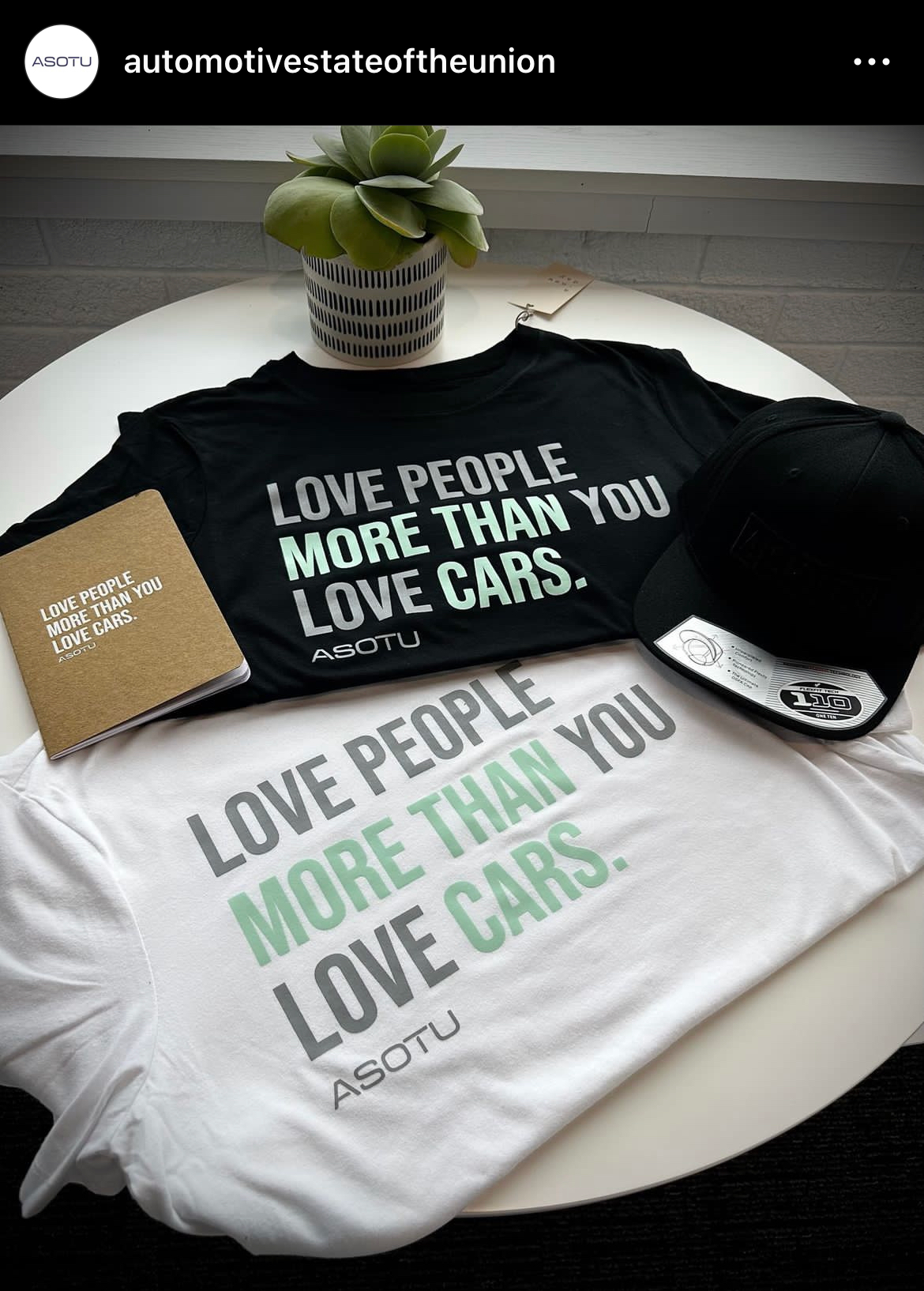Love People More Than You Love Cars T-Shirt White w/ Gray-Mint Print