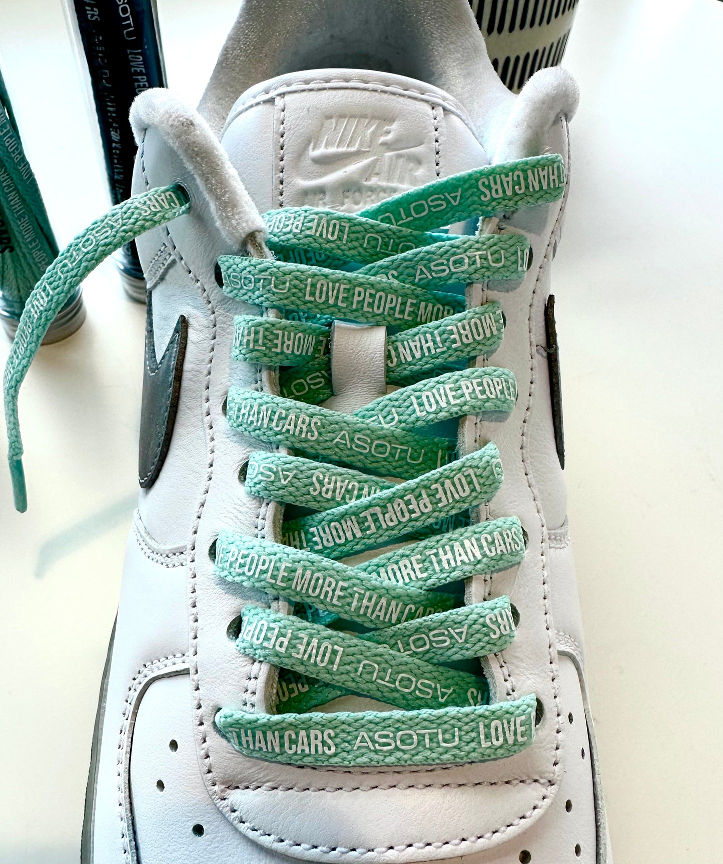 "LOVE PEOPLE MORE THAN CARS" Custom Shoe Laces