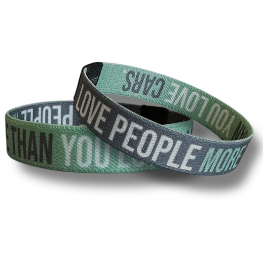 Love People More Than You Love Cars Wristbands (Reversible)