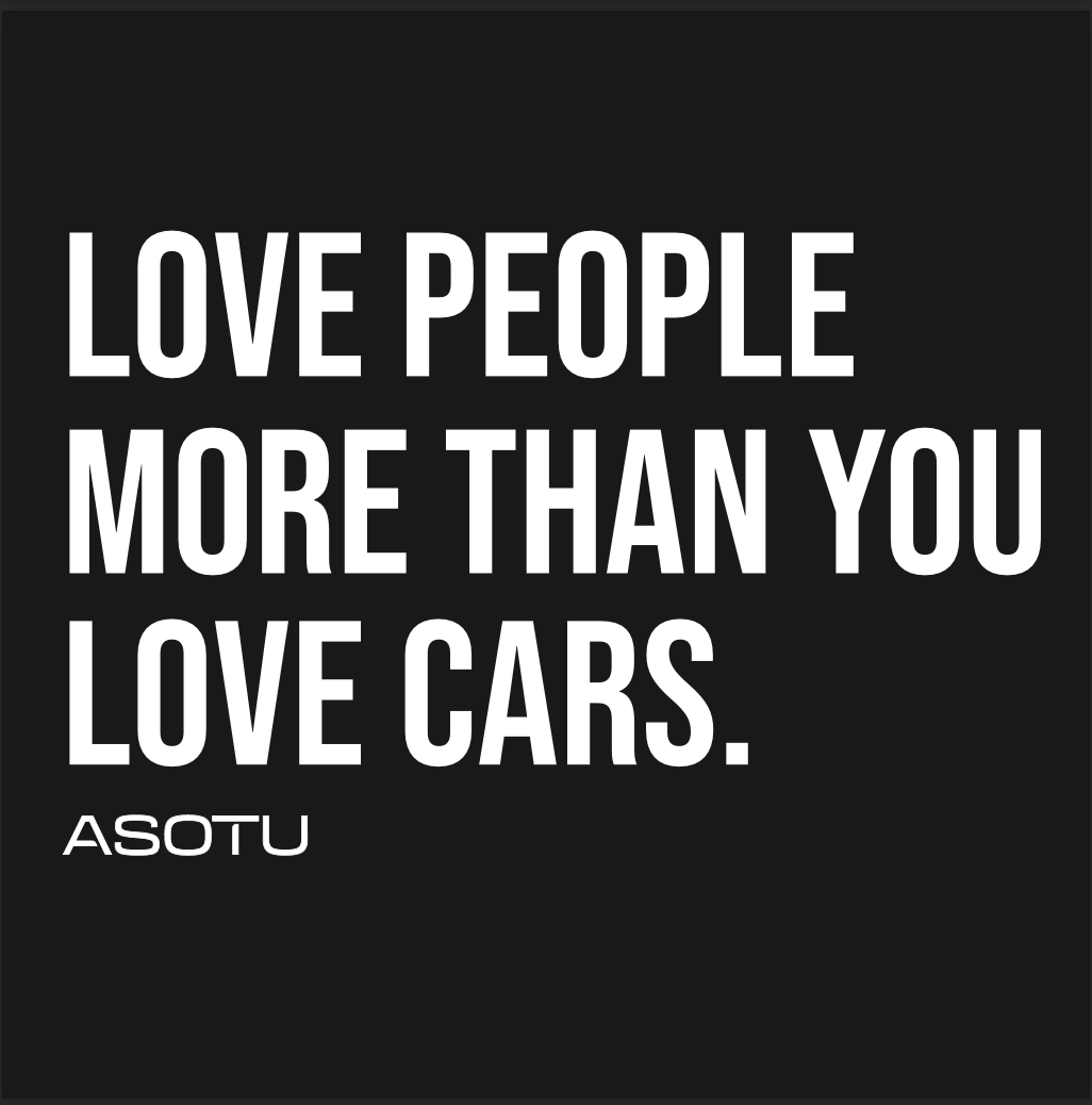 Love People More Than You Love Cars - Sticker Black